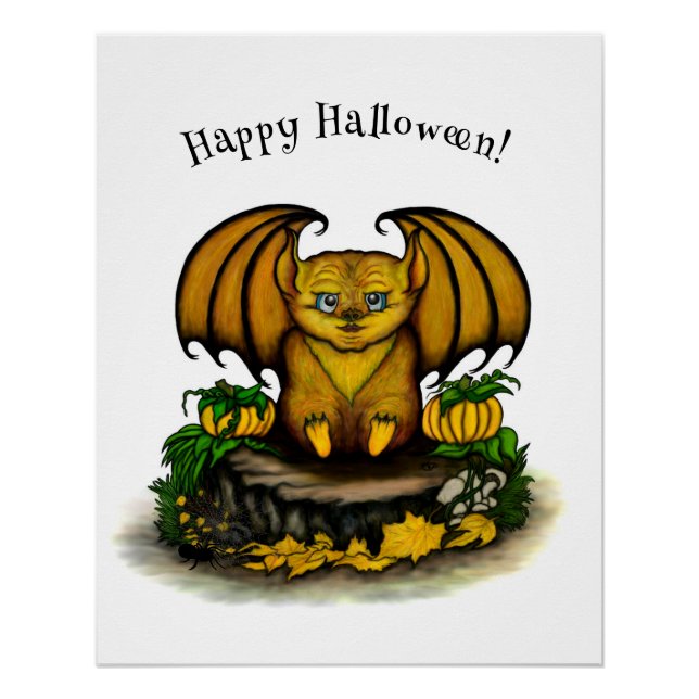 Niedliches Halloween-Becken Poster (Vorderseite)
