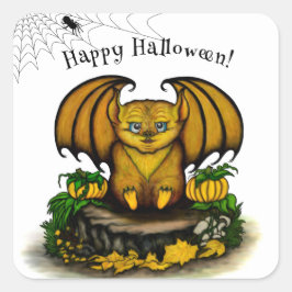 Niedliches Halloween-Becken Quadratischer Aufkleber