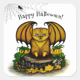Niedliches Halloween-Becken Quadratischer Aufkleber