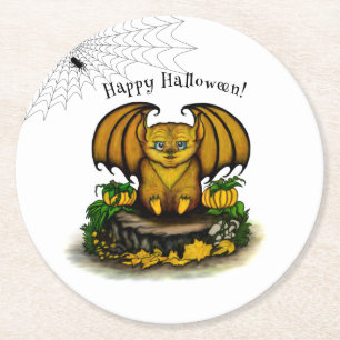 Niedliches Halloween-Becken Runder Pappuntersetzer
