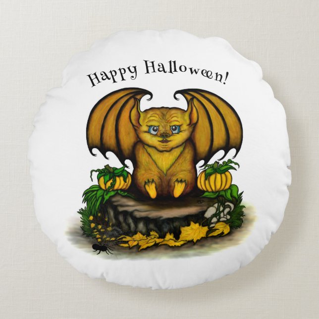 Niedliches Halloween-Becken Rundes Kissen (Vorderseite)