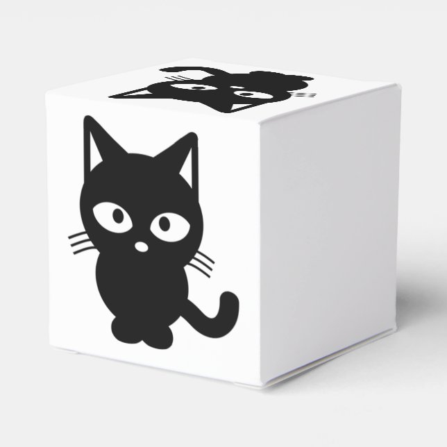 Niedliches Halloween Black Cat Kitty Geschenkschachtel (Rückseite)
