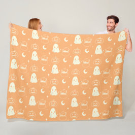 Niedliches Halloween-Boo-Ghost-Muster Fleecedecke