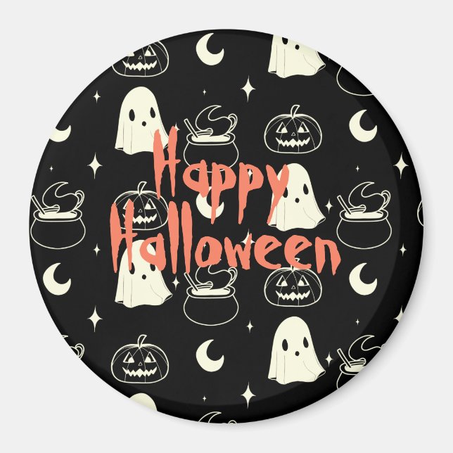 Niedliches Halloween-Boo-Ghost-Muster Magnet (Vorne)