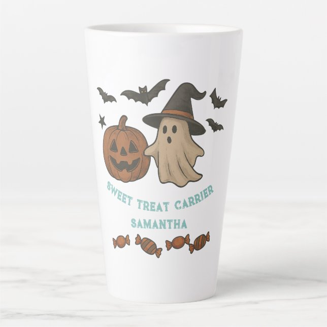 Niedliches Halloween - Boos, Fledermäuse & Leckere Milchtasse (Vorderseite)