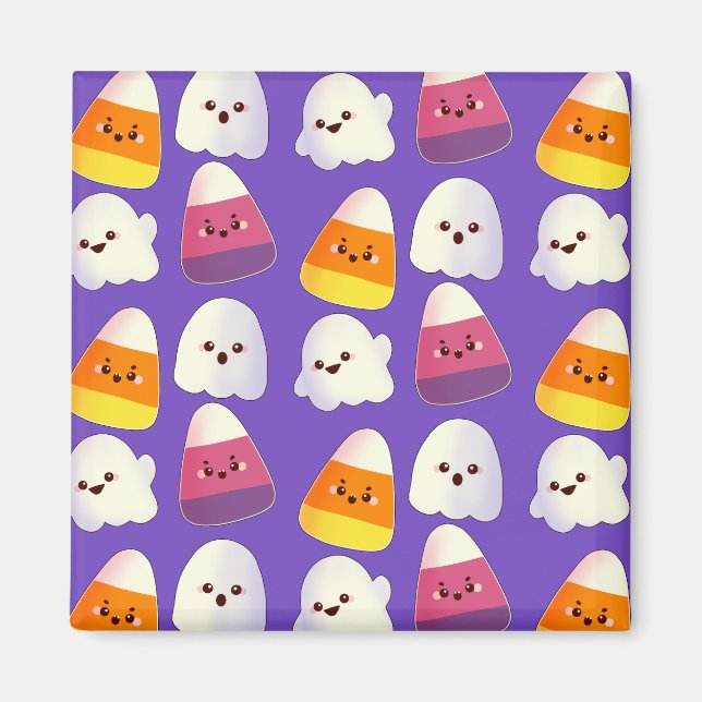 Niedliches Halloween-Candy und Ghost-Muster Magnet (Vorne)