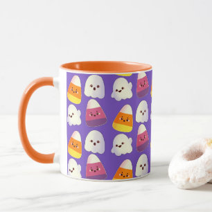 Niedliches Halloween-Candy und Ghost-Muster Tasse