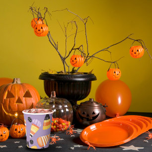 Niedliches Halloween Candycorn Pappbecher