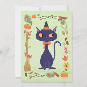 Niedliches Halloween Cat DIY Blank Einladung
