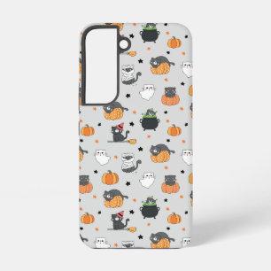 Niedliches Halloween-Cats- und Geistermuster Samsung Galaxy Hülle