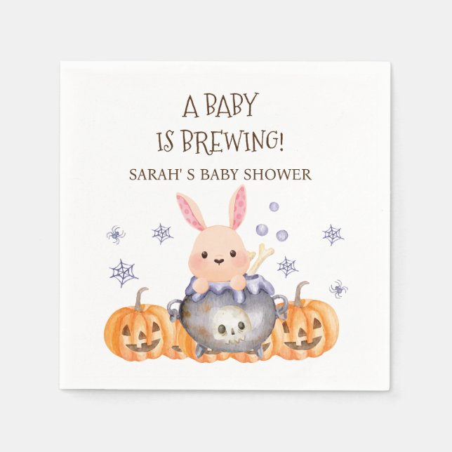Niedliches Halloween Cauldron Baby ist Braudusche Serviette (Vorderseite)