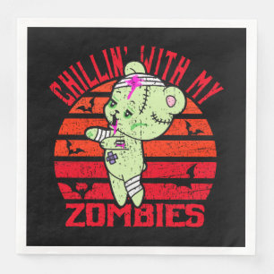 Niedliches Halloween Chillin' mit meinem Zombies-T Serviette