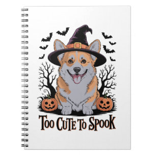 Niedliches Halloween Corgi in Hexenhut Notizblock