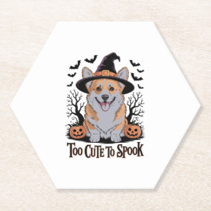 Niedliches Halloween Corgi in Hexenhut Untersetzer
