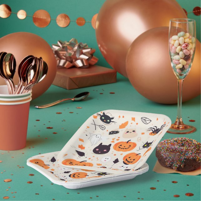 Niedliches Halloween-Critter-Party Pappteller (Multi)