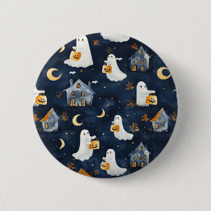 Niedliches Halloween-Design mit Gespenstern und Kü Button
