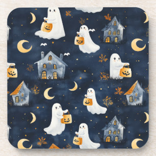 Niedliches Halloween-Design mit Gespenstern und Kü Getränkeuntersetzer