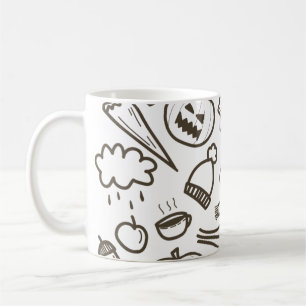 Niedliches Halloween Doodle Seamless Pattern, Hall Kaffeetasse