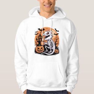 Niedliches Halloween-Drachenskelett mit Kaffee Hoodie