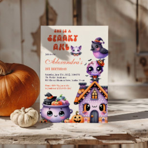 Niedliches Halloween erster Geburtstag Einladung