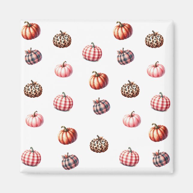 niedliches Halloween/Fall Kürbismuster Magnet (Vorne)