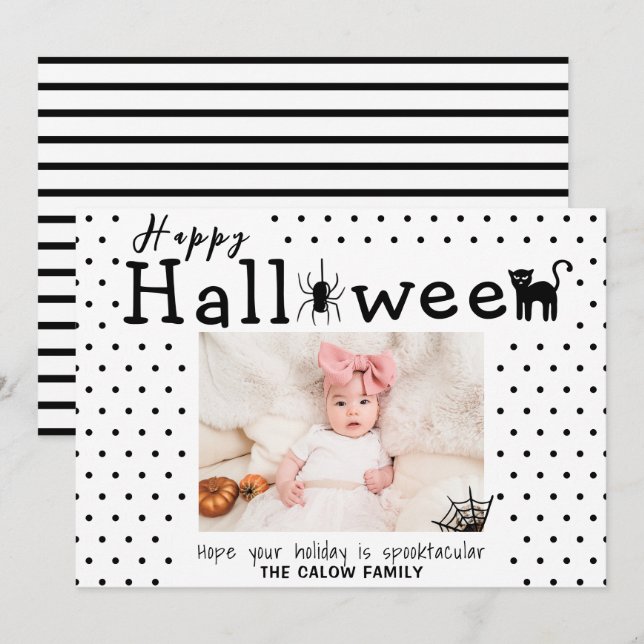 Niedliches Halloween-Foto Ankündigung (Vorne/Hinten)