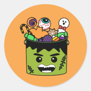 Niedliches Halloween Frankenstein Kids Party Runder Aufkleber