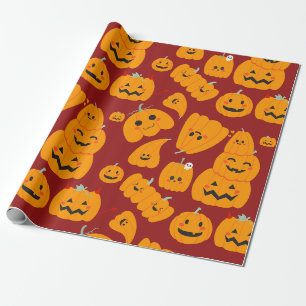 Niedliches Halloween Frohe Kürkins Geschenkpapier