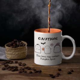 Niedliches Halloween-Geisterspinne Zweifarbige Tasse