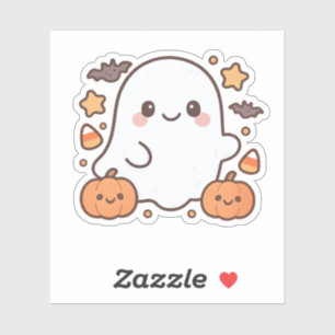 Niedliches Halloween-Ghost-Clipart, Spaß und Niedl Aufkleber