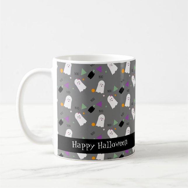 Niedliches Halloween Ghost Colorful Confetti Kaffeetasse (Links)