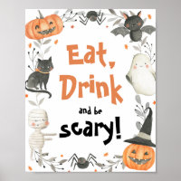 Niedliches Halloween Ghost Eat Drink Beängstigende