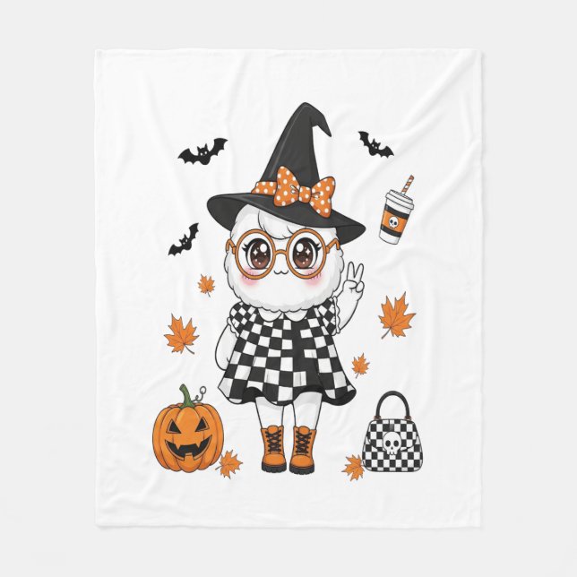 Niedliches Halloween-Ghost Fleecedecke (Vorderseite)