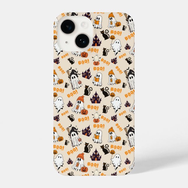 Niedliches Halloween Ghost iPhone 15 Fall - Spooky iPhone 14 Hülle (Rückseite)