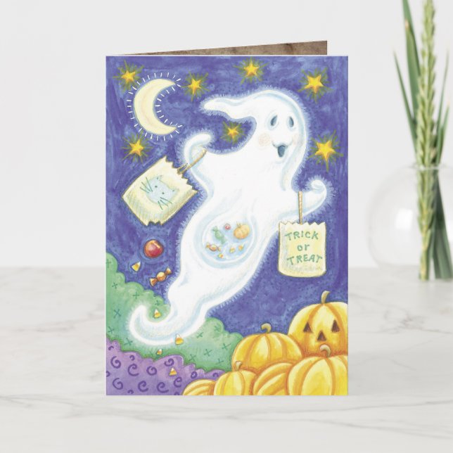 Niedliches Halloween-Ghost Karte (Vorderseite)