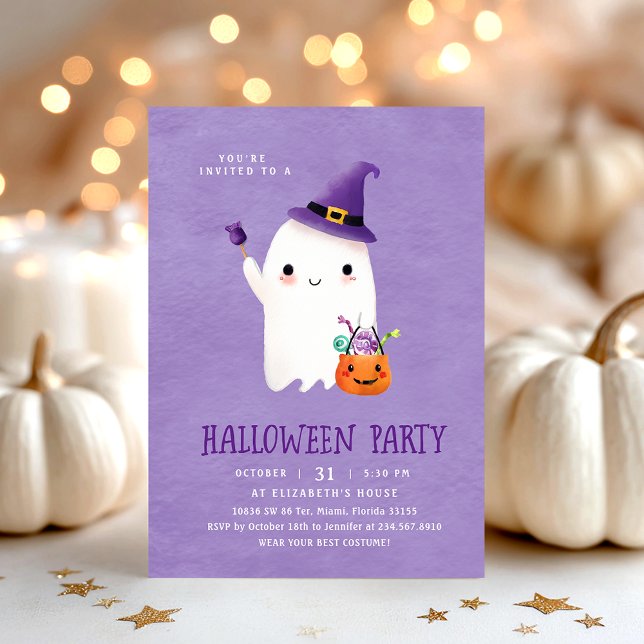 Niedliches Halloween Ghost Kids-Party Einladung (Von Creator hochgeladen)