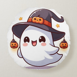 Niedliches Halloween-Ghost-Kissen Rundes Kissen