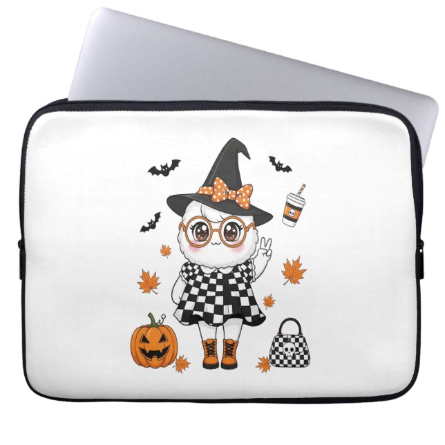 Niedliches Halloween-Ghost Laptopschutzhülle (Vorderseite)