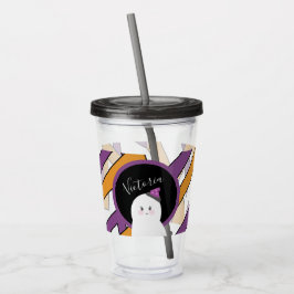 Niedliches Halloween Ghost-Lila Muster Acryltrinkbecher