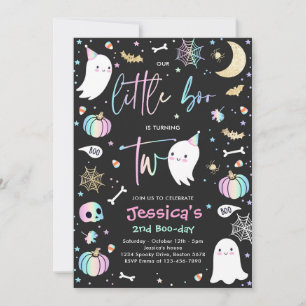 Niedliches Halloween Ghost Little Boo 2. Geburtsta Einladung