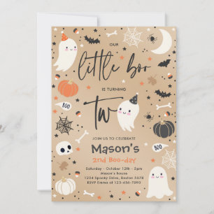 Niedliches Halloween Ghost Little Boo 2. Geburtsta Einladung