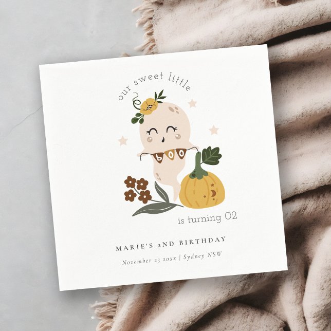 Niedliches Halloween Ghost Little Boo jedes Alter  Serviette (Von Creator hochgeladen)