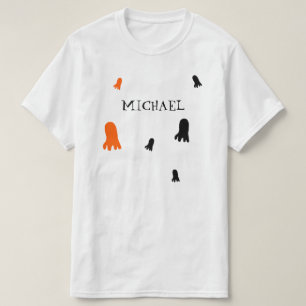 Niedliches Halloween Ghost Orange, schwarz Persona T-Shirt