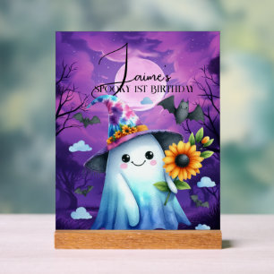 Niedliches Halloween Ghost Party 1. Geburtstag Acrylschild