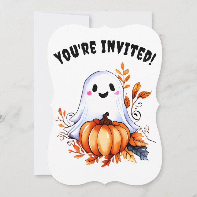 Niedliches Halloween-Ghost-Party Einladung (Vorderseite)