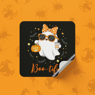 Niedliches Halloween Ghost Pumpkin Gewürz Personal Quadratischer Aufkleber