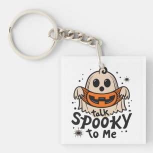 Niedliches Halloween Ghost Retro : Sprich mit mir Schlüsselanhänger