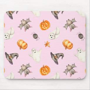 Niedliches Halloween Ghost Spider Hat Wasserfarbmu Mousepad