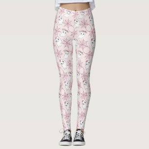 Niedliches Halloween Ghost & Spiderweb Muster (2) Leggings