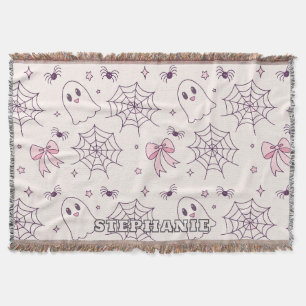 Niedliches Halloween Ghost & Spiderweb Muster Decke